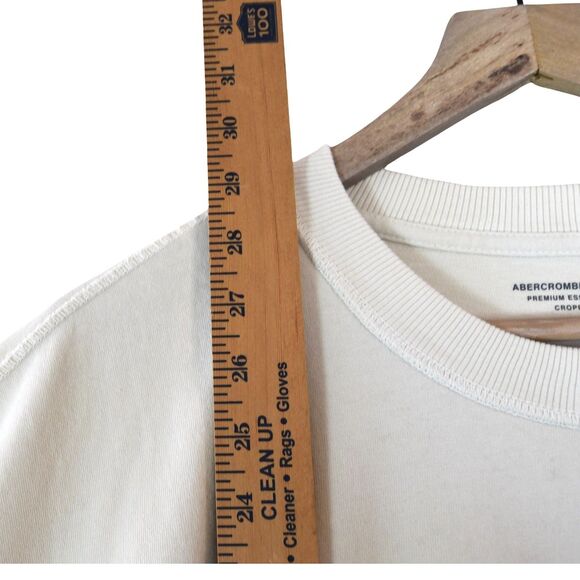 Abercrombie & Fitch Oatmeal Cream Cropped Premium Essentials Tee XXL - Picture 6 of 8